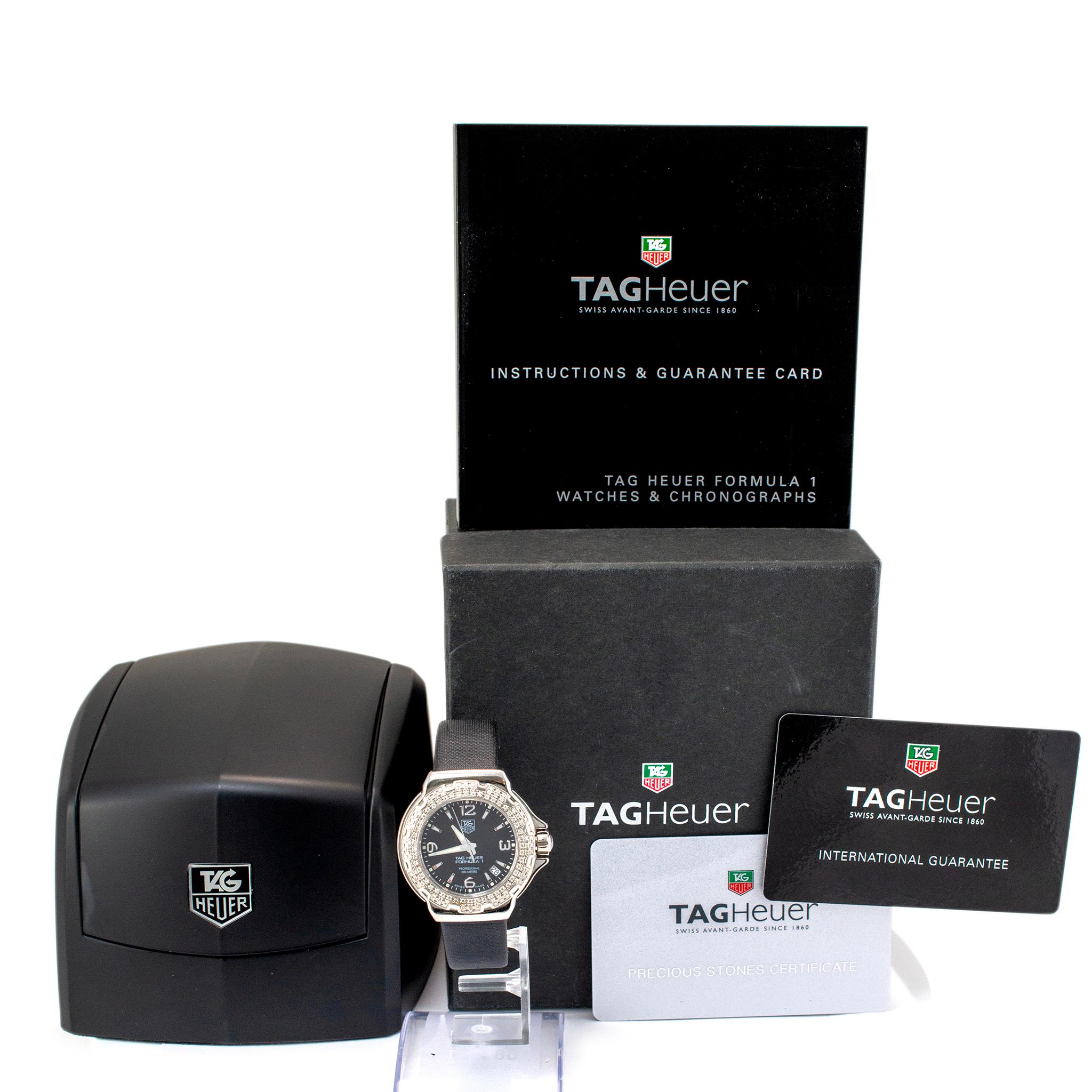 2010 Tag Heuer Formula 1 Quarz 37 WAC1214 Diamant-Lünette Edelstahl-Uhr 3
