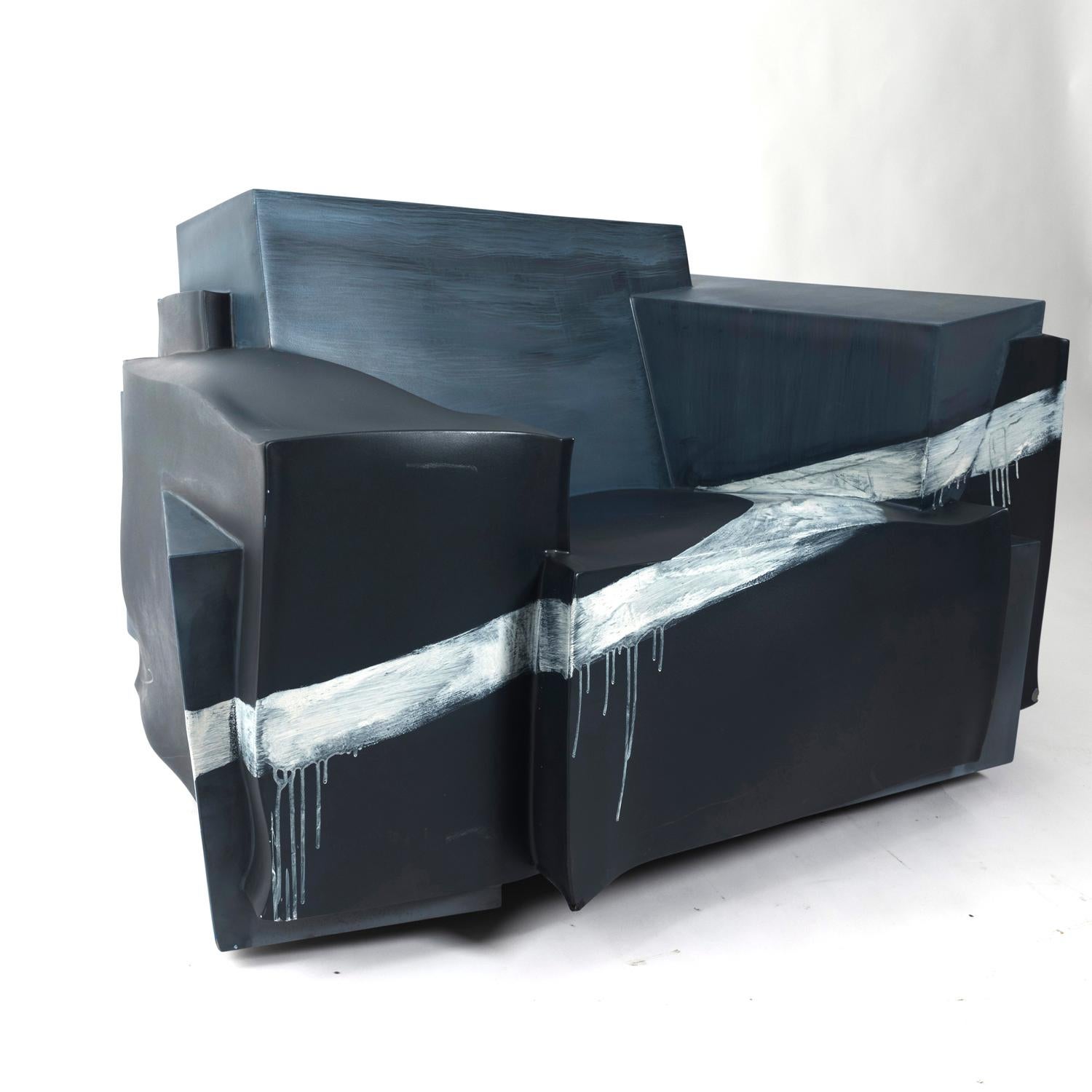 Eco plastic armchair designed by Dror Benshetrit for Cappellini and Walt Disney Signature in 2010, inspired by the Disney movie Tron: Legacy. This version was a special edition hand painted and signed by the designer.