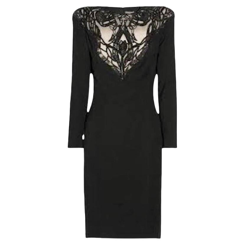 2010 Vintage McQueen Dress Black Embellished Dress For Sale