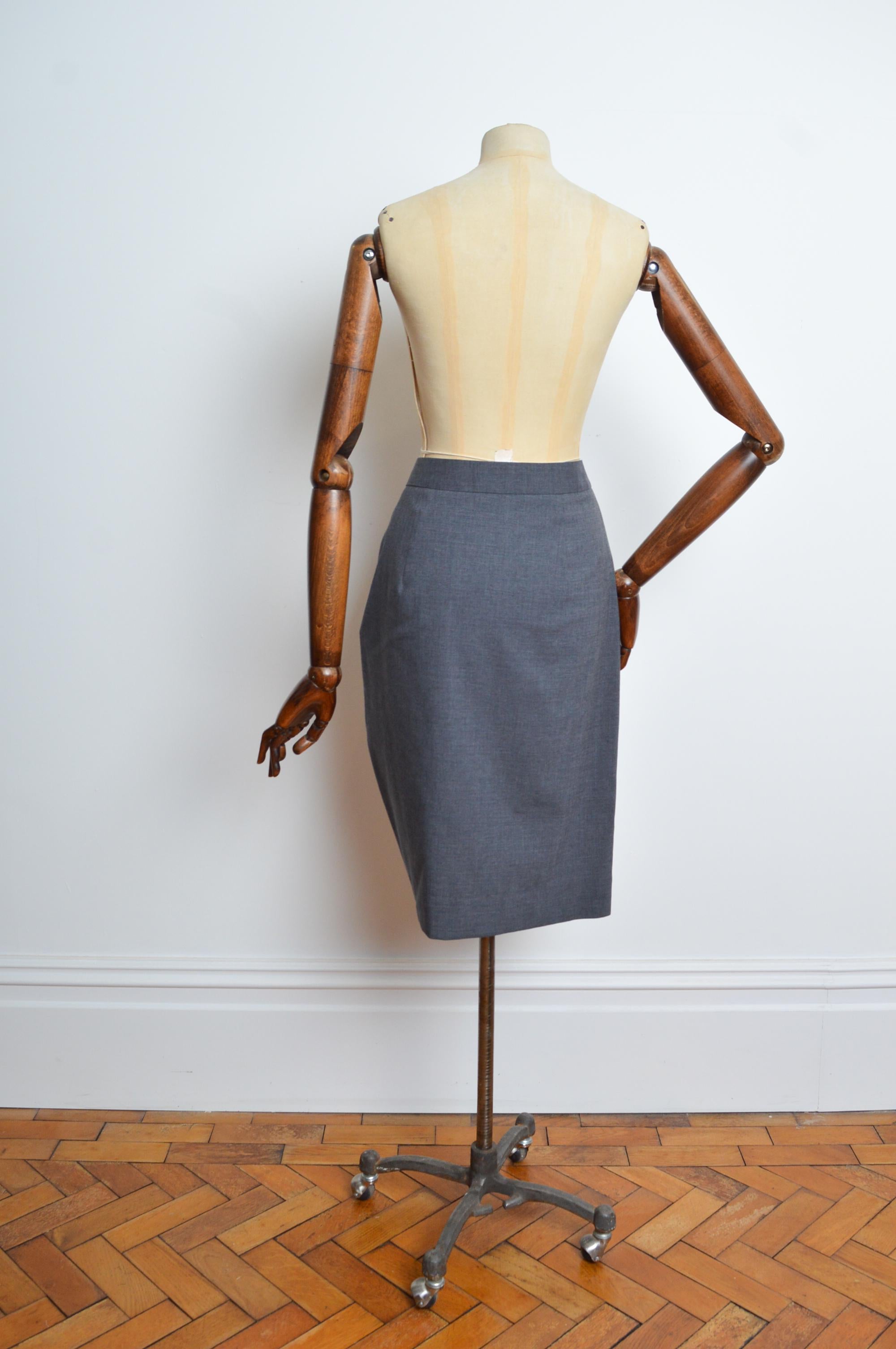 2010 Vivienne Westwood Charcoal grey corset waistcoat Top & Ruched skirt suit For Sale 15