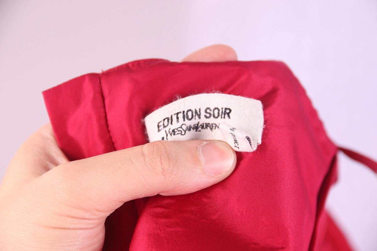 2010 Yves Saint Laurent by Stefano Pilati Edition Soir Red Silk Dress For Sale 2