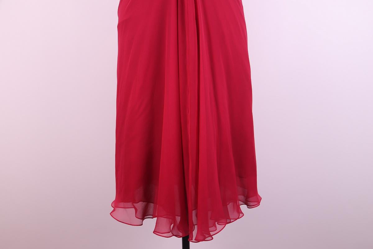 2010 Yves Saint Laurent by Stefano Pilati Edition Soir Red Silk Dress For Sale 4