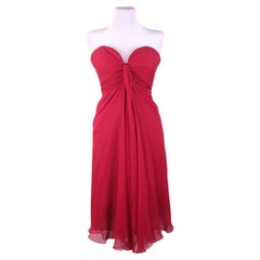 2010 Yves Saint Laurent by Stefano Pilati Edition Soir Red Silk Dress