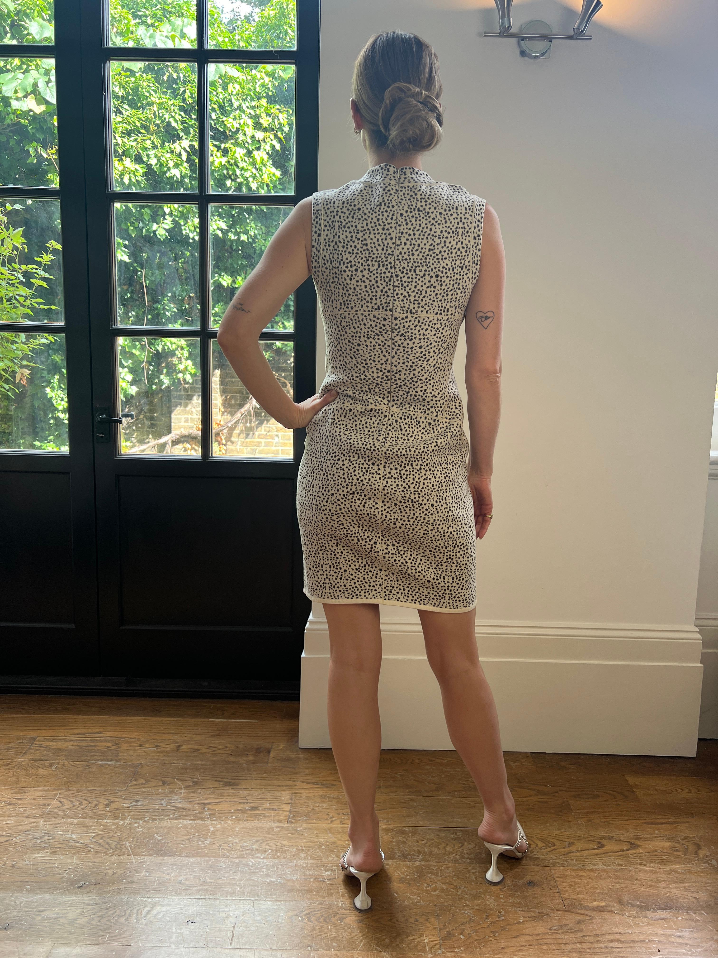 2010s Alaia Snow Leopard Sheath Dress For Sale 3