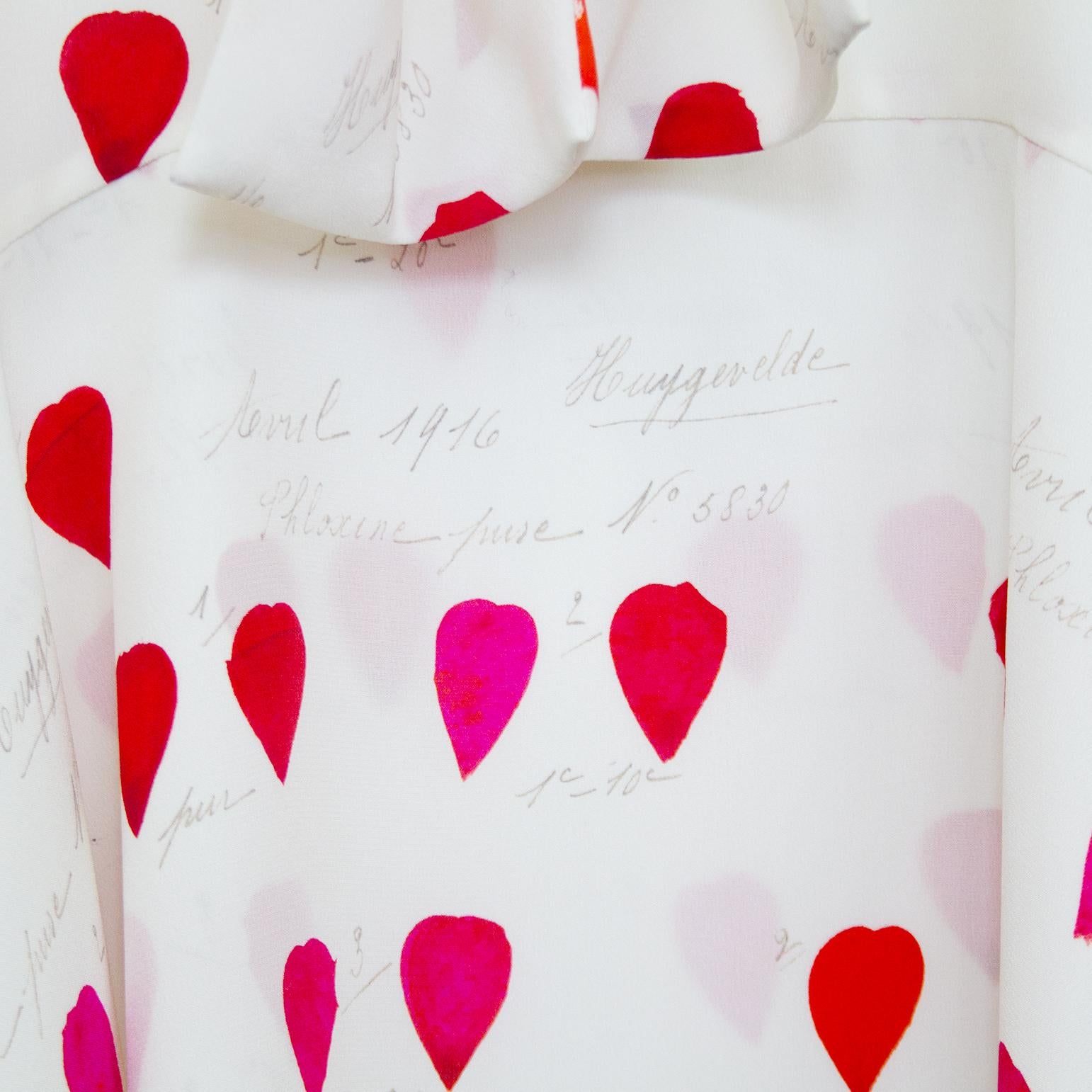 2010s Alexander McQueen Silk Heart Print Dress  For Sale 2