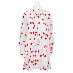 2010s Alexander McQueen Silk Heart Print Dress 