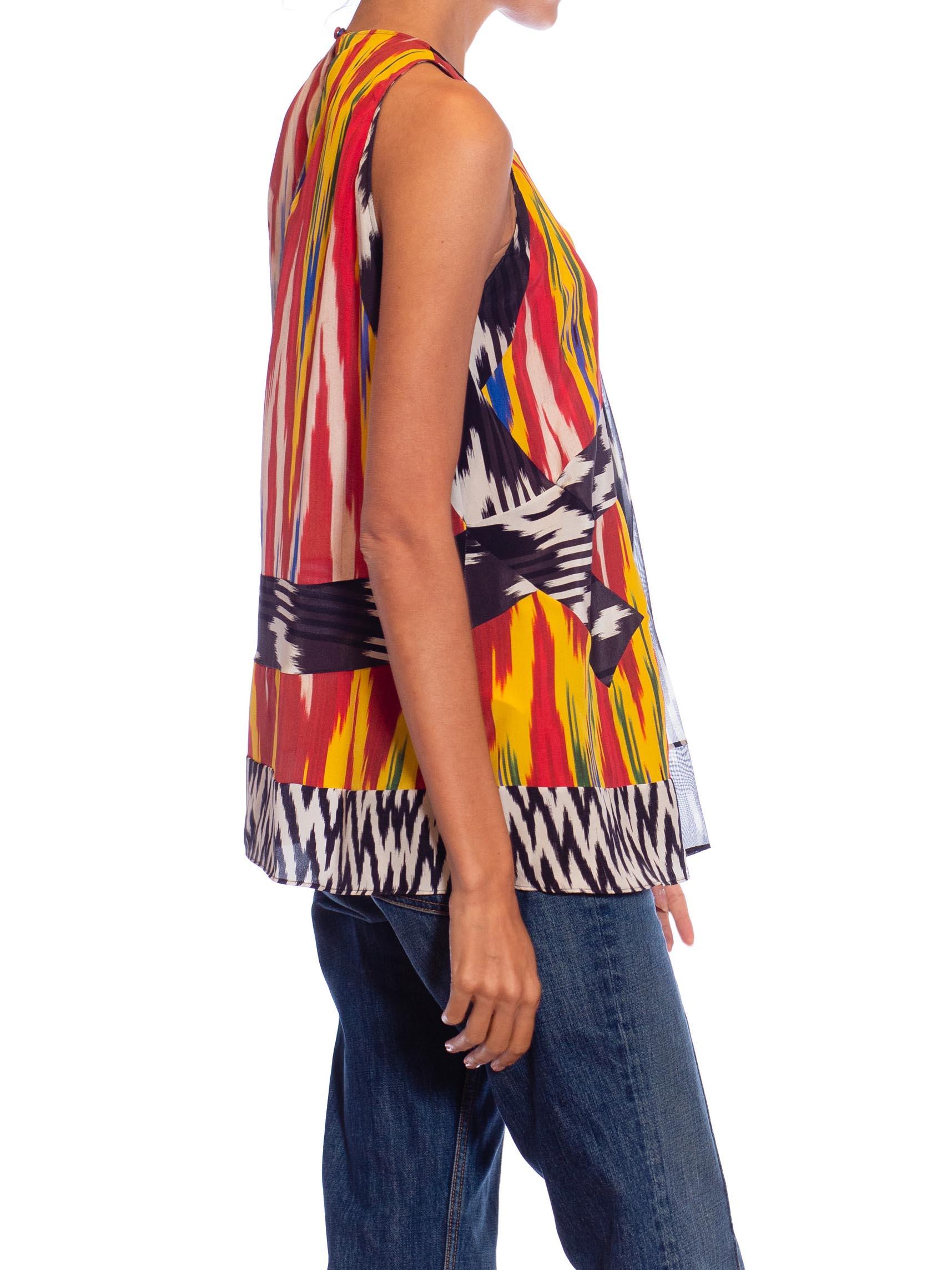 Women's 2010S ALTUZARRA Silk Ikat Print Sleeveless Top For Sale