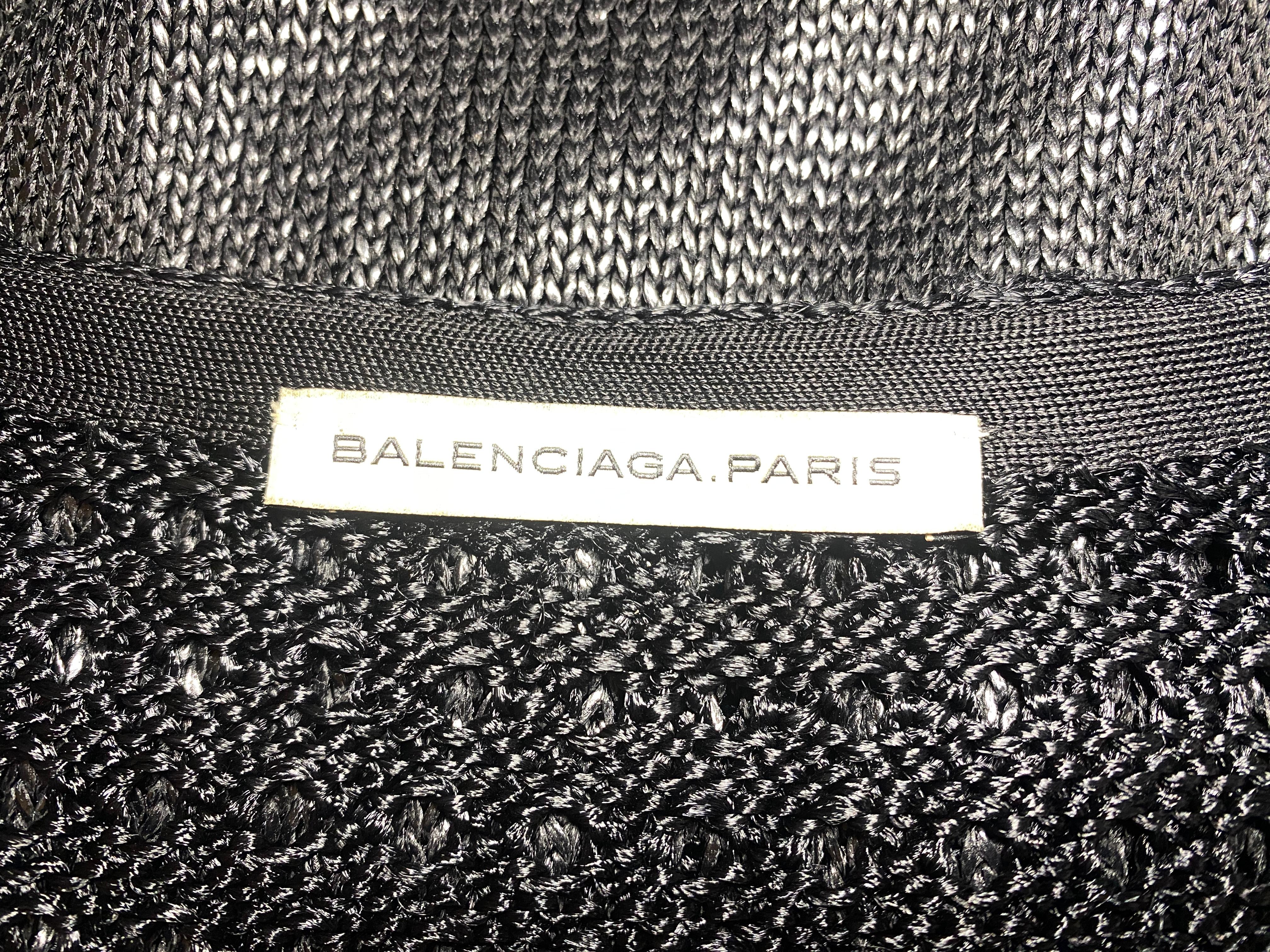 2010s Balenciaga Textured Black Knit Long Cardigan For Sale 2