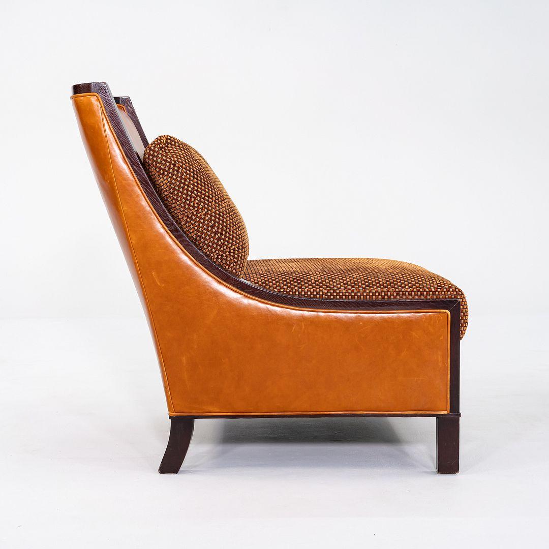 2010s Barbara Barry for Baker Slipper / Lounge Chair in Cognac Leather For Sale 3