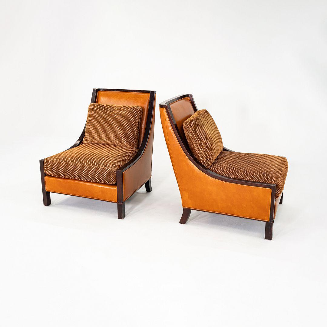 Modern 2010s Barbara Barry for Baker Slipper / Lounge Chair in Cognac Leather For Sale