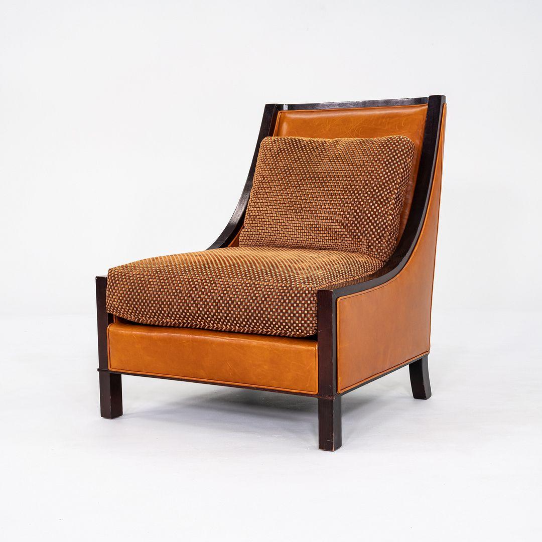 2010s Barbara Barry for Baker Slipper / Lounge Chair in Cognac Leather In Good Condition For Sale In Philadelphia, PA