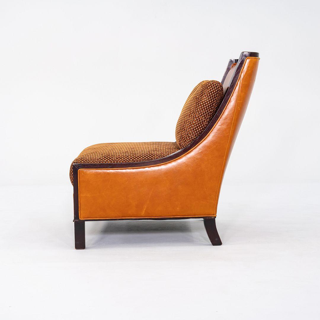 Contemporary 2010s Barbara Barry for Baker Slipper / Lounge Chair in Cognac Leather For Sale