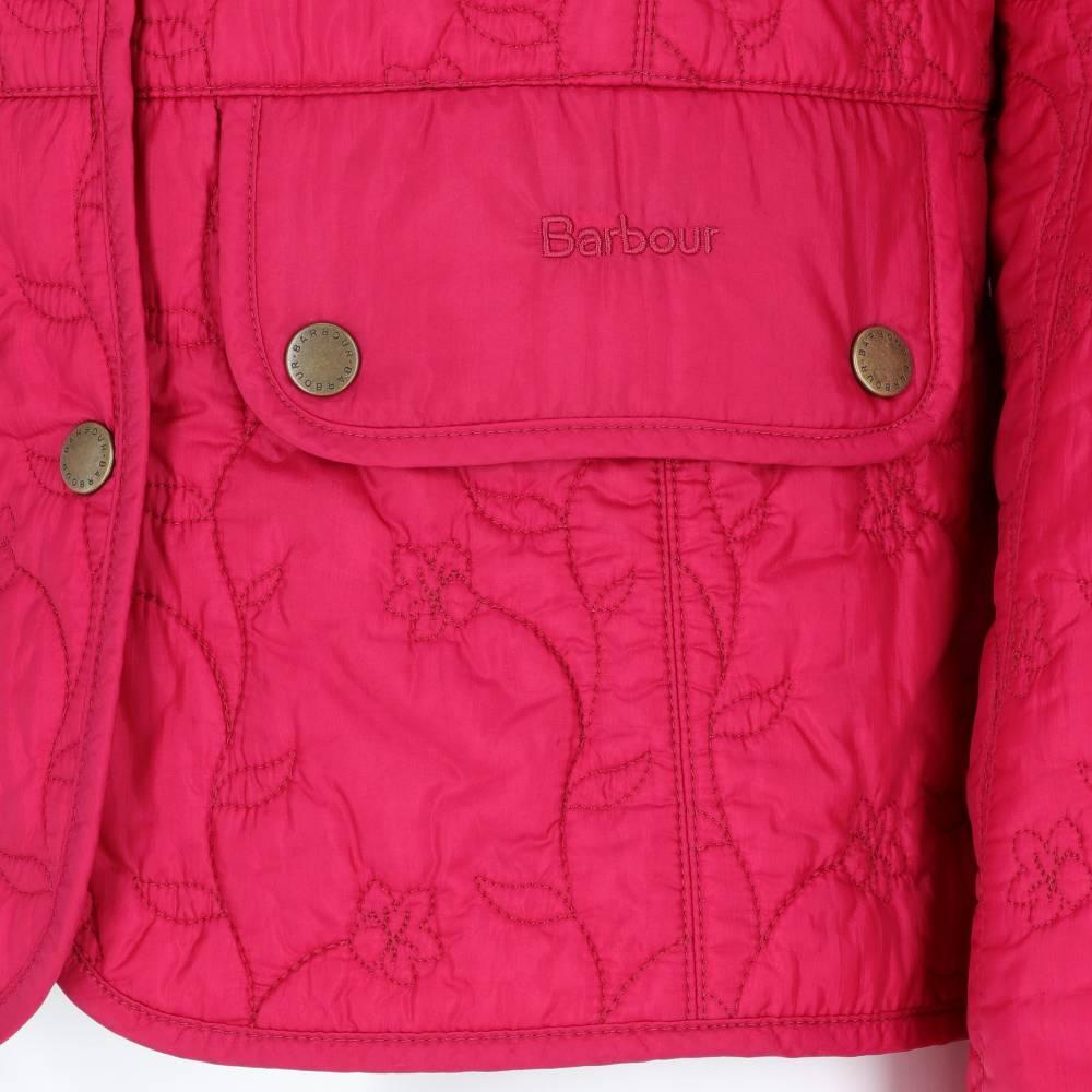 2010s Barbour Raspberry Red Quiled Jacket 1