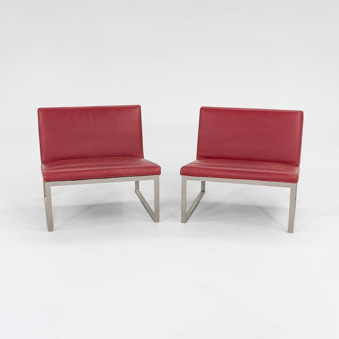 2010er Bernhardt Design B.2 Loungesessel von Fabien Baron aus rotem Anilinleder im Angebot 5