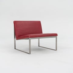 2010s Bernhardt Design B.2 Lounge Chairs by Fabien Baron in Red Aniline Leather