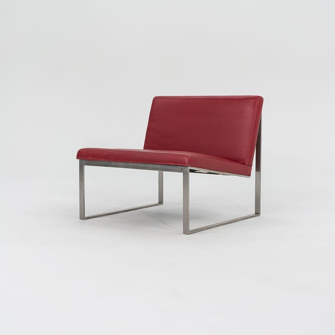 2010er Bernhardt Design B.2 Loungesessel von Fabien Baron aus rotem Anilinleder (Moderne) im Angebot