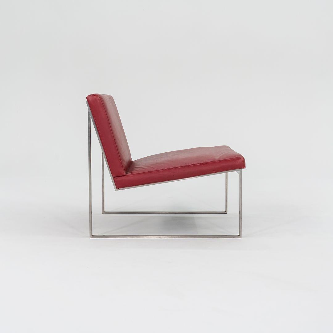 2010er Bernhardt Design B.2 Loungesessel von Fabien Baron aus rotem Anilinleder (amerikanisch) im Angebot