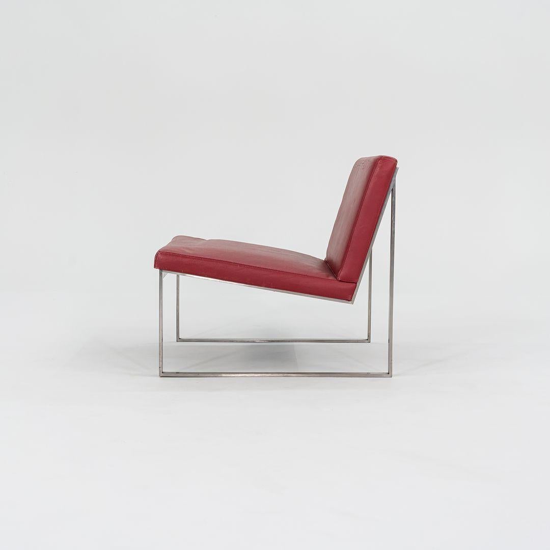2010er Bernhardt Design B.2 Loungesessel von Fabien Baron aus rotem Anilinleder im Zustand „Gut“ im Angebot in Philadelphia, PA