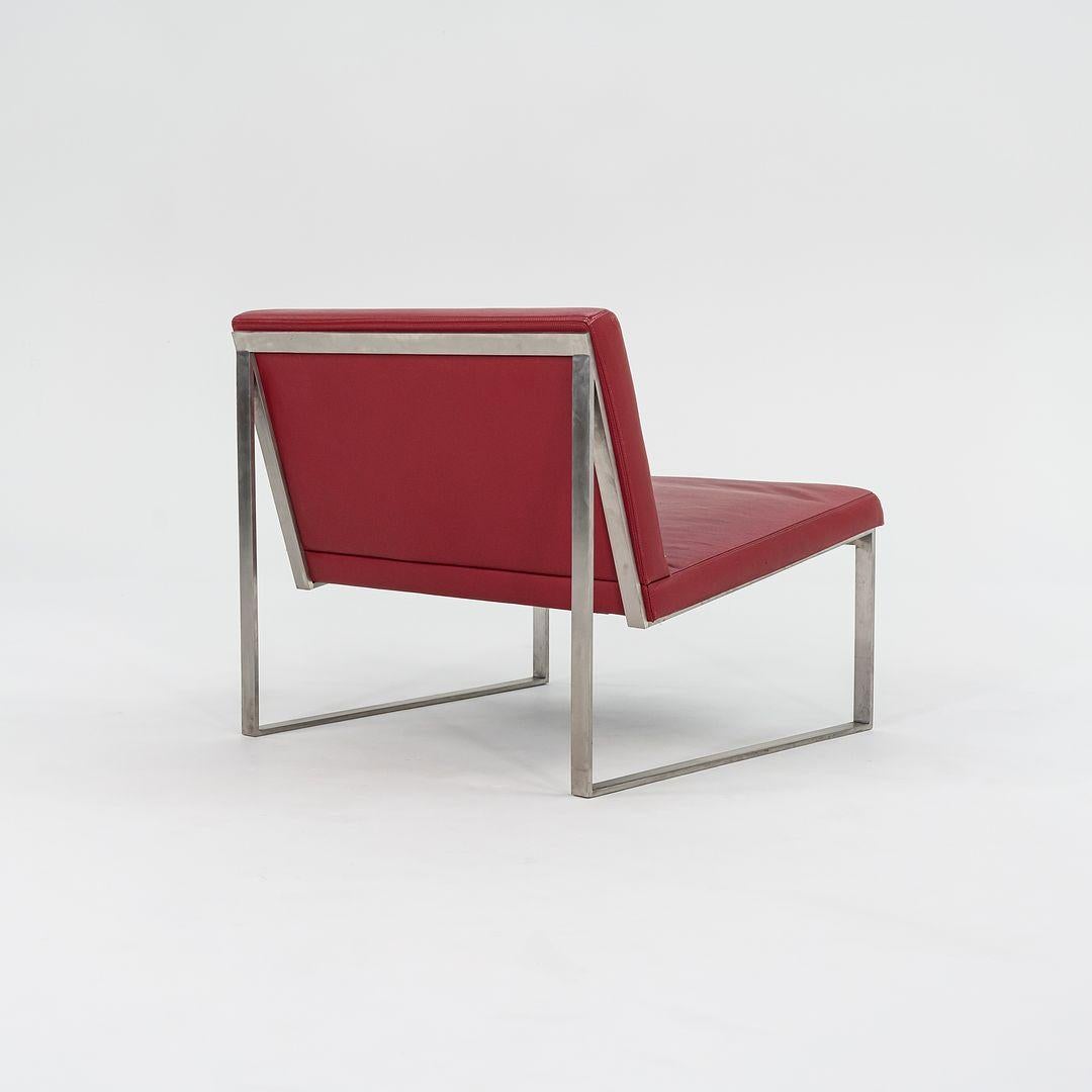 2010er Bernhardt Design B.2 Loungesessel von Fabien Baron aus rotem Anilinleder (21. Jahrhundert und zeitgenössisch) im Angebot