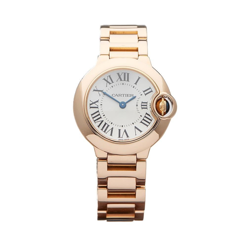 2010s Cartier Ballon Bleu Rose Gold 3007 or W69002Z2 Wristwatch