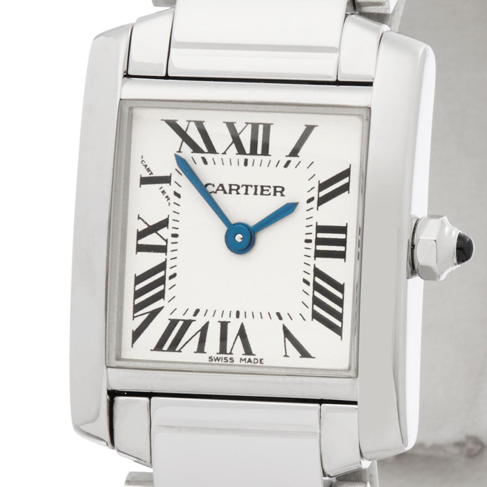 2010's Cartier Tank Francaise White Gold W50012S3 Wristwatch 2