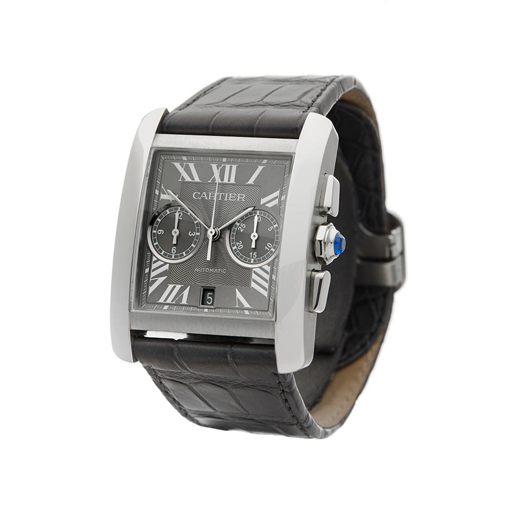 Men's 2010's Cartier Tank MC Chronograph Stainless Steel 3666 or W5330007 Wristwatch