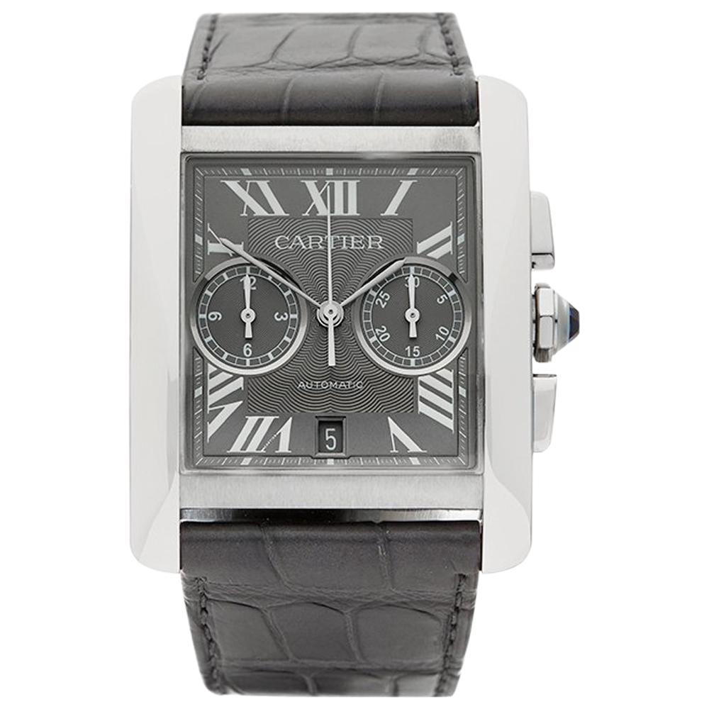 2010's Cartier Tank MC Chronograph Stainless Steel 3666 or W5330007 Wristwatch