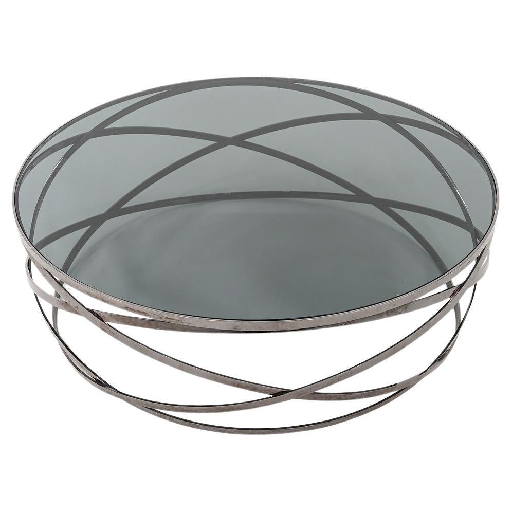 2010s Cedric Ragot for Roche Bobois Evol Coffee Table with Smoked Glass For Sale