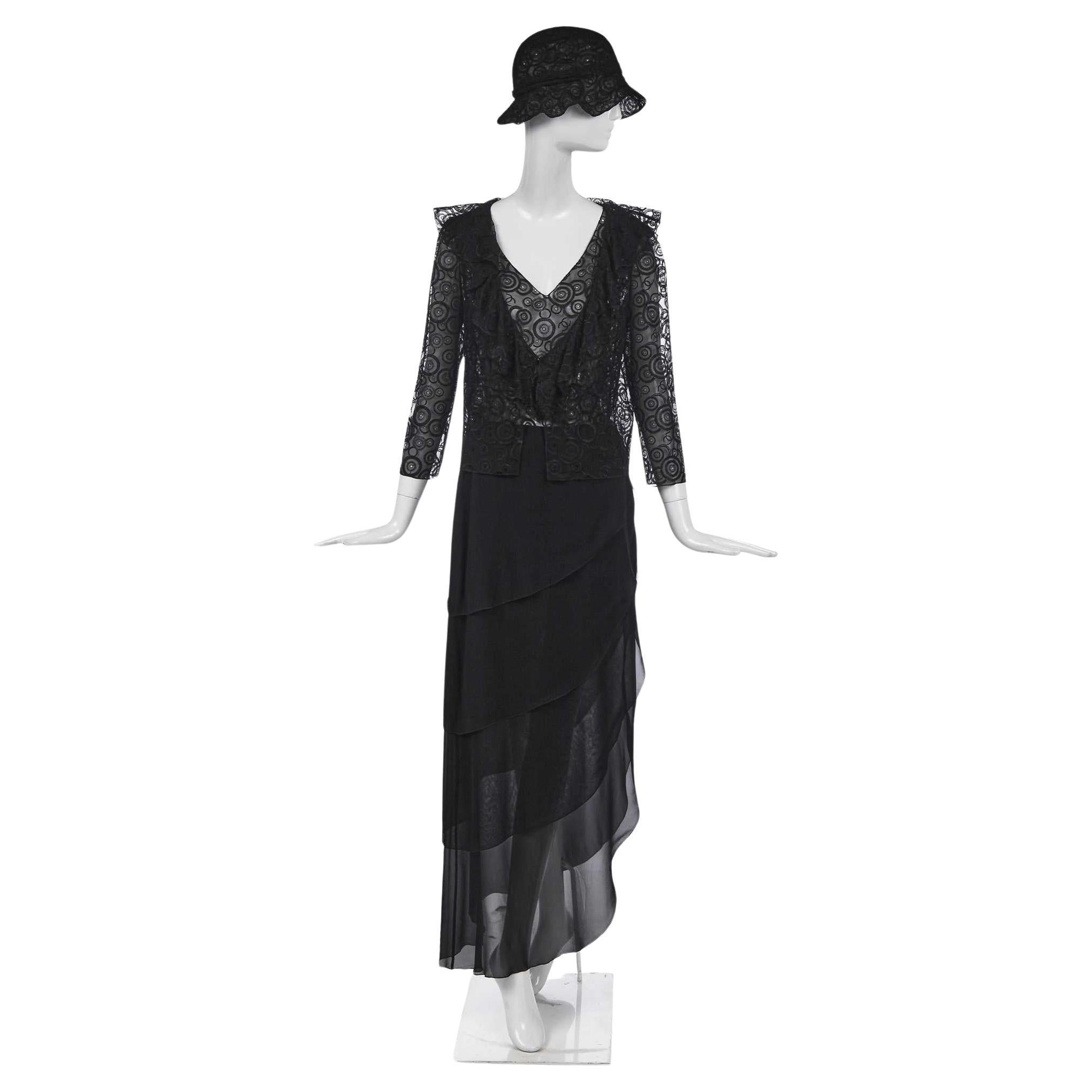 2010s Chanel 3 Piece Broderie Anglaise Embroidery Jacket Camisole Top & Hat Set 
