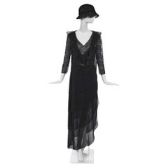 Used 2010s Chanel 3 Piece Broderie Anglaise Embroidery Jacket Camisole Top & Hat Set 