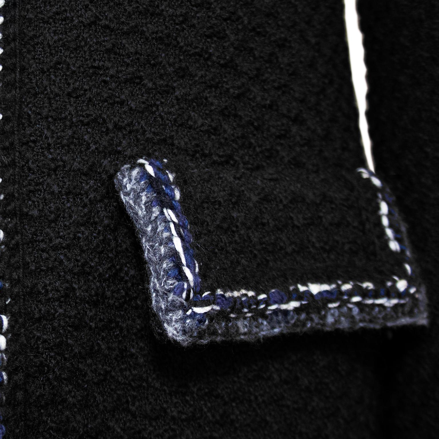 2010s Chanel Black Boucle Jacket For Sale 2