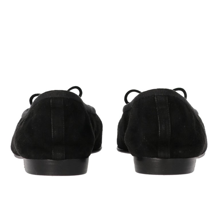 2010s Chanel Black Suede Ballerinas For Sale at 1stDibs