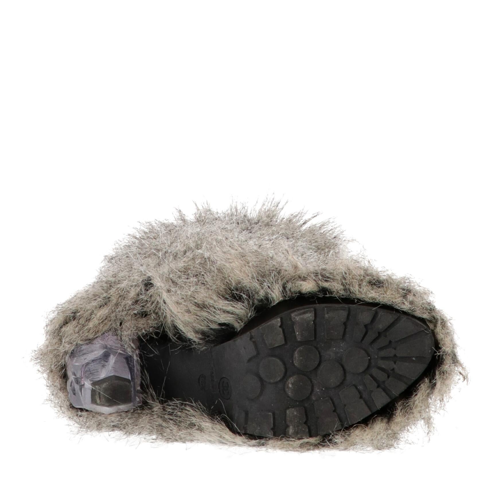 2010s Chanel Faux Fur Boots 3