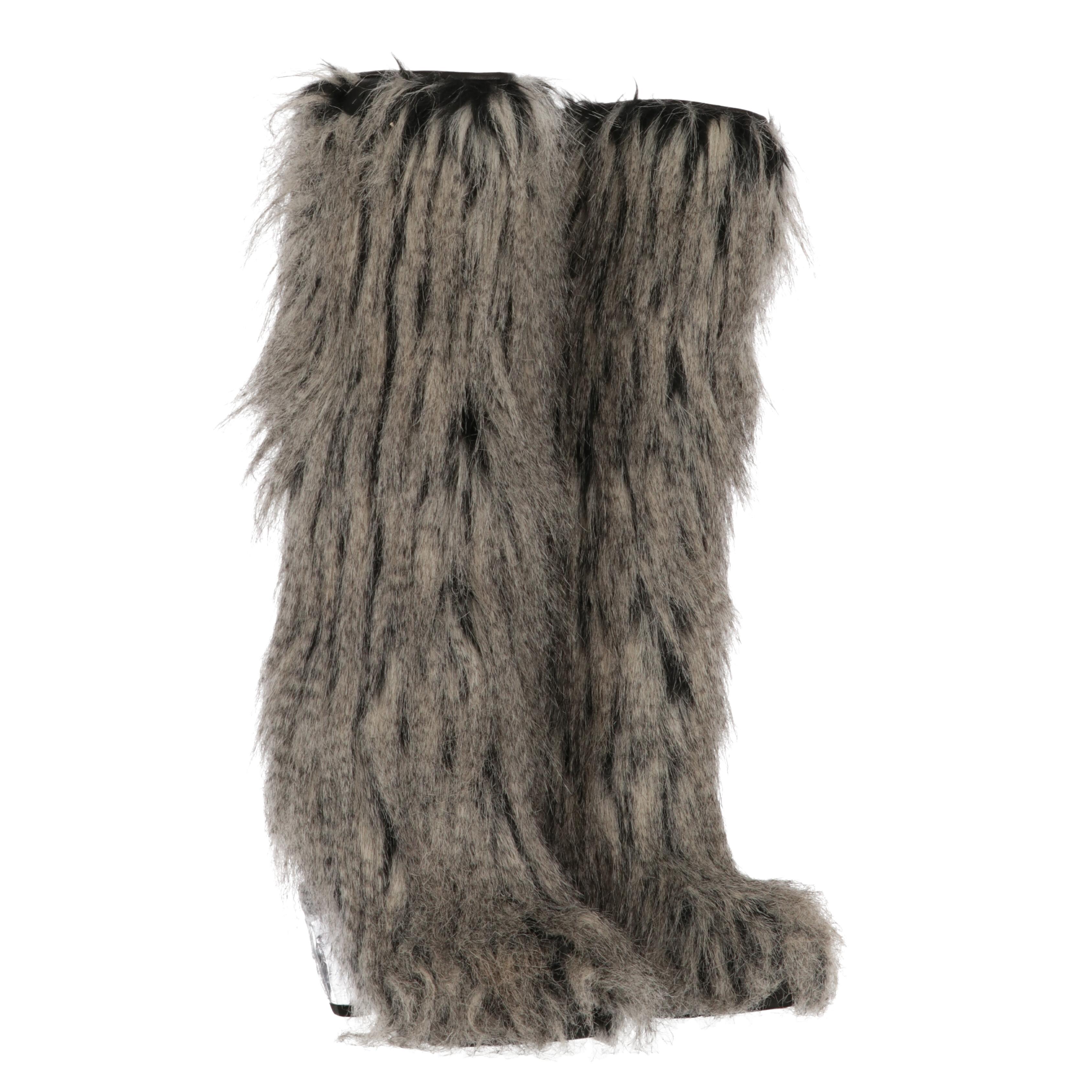 fur chanel boots