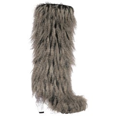 2010s Chanel Faux Fur Boots at 1stDibs