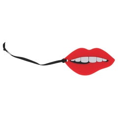 2010s Chanel red PVC mouth-shaped key holder