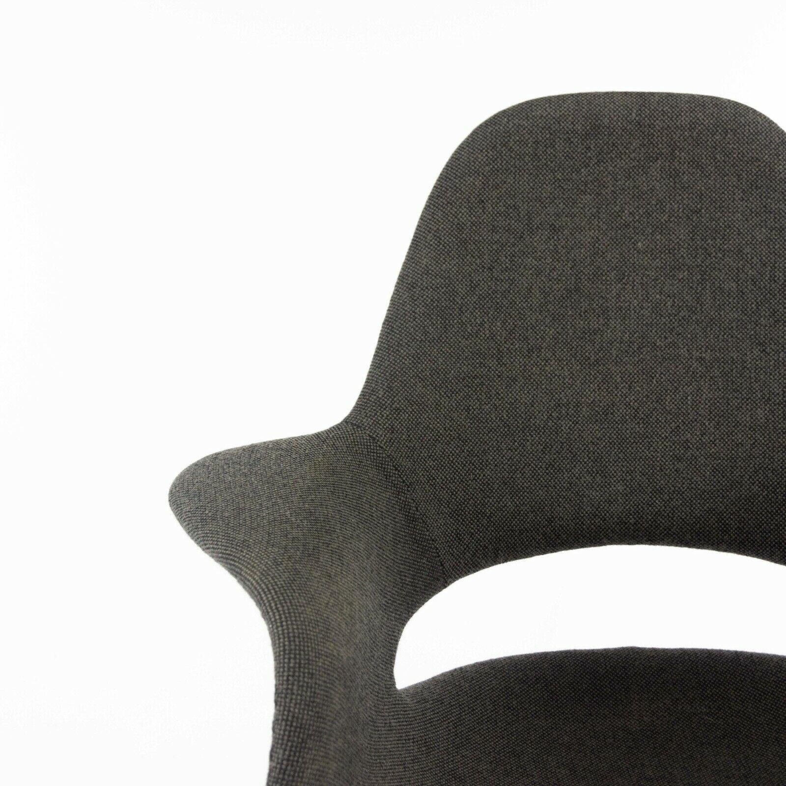 2010s Charles Eames & Eero Saarinen Organic Chairs by Vitra in Dark Gray Fabric For Sale 3