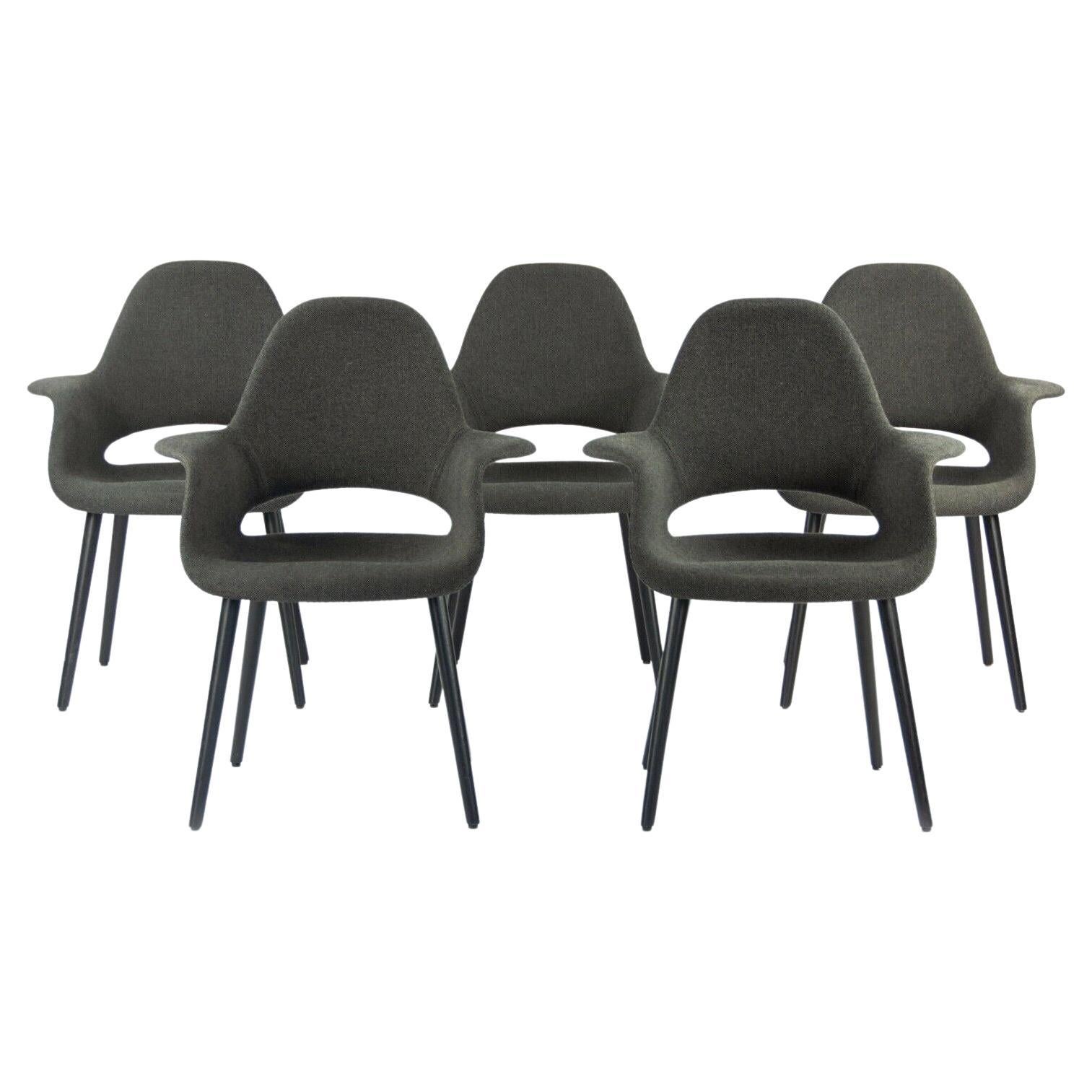 2010s Charles Eames & Eero Saarinen Organic Chairs by Vitra in Dark Gray Fabric For Sale