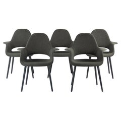 2010s Charles Eames & Eero Saarinen Organic Chairs by Vitra in Dark Grey Fabric