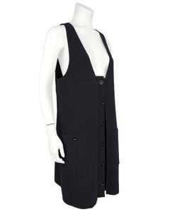 2010's Chloe Black Wool Button Front Pinafore