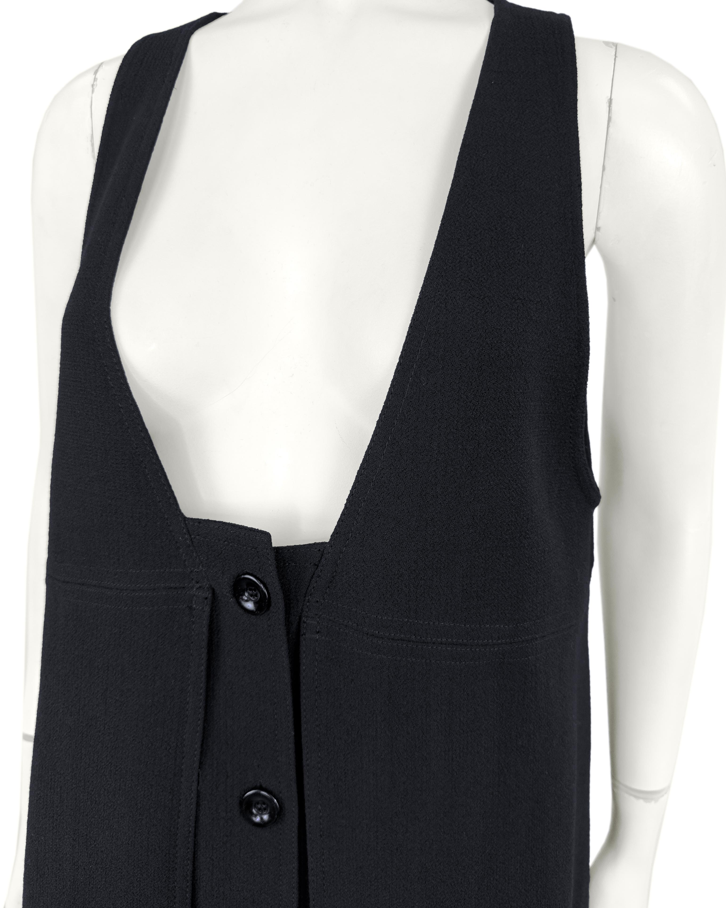 2010 - Chloe, chasuble en laine noire avec boutons sur le devant Unisexe en vente