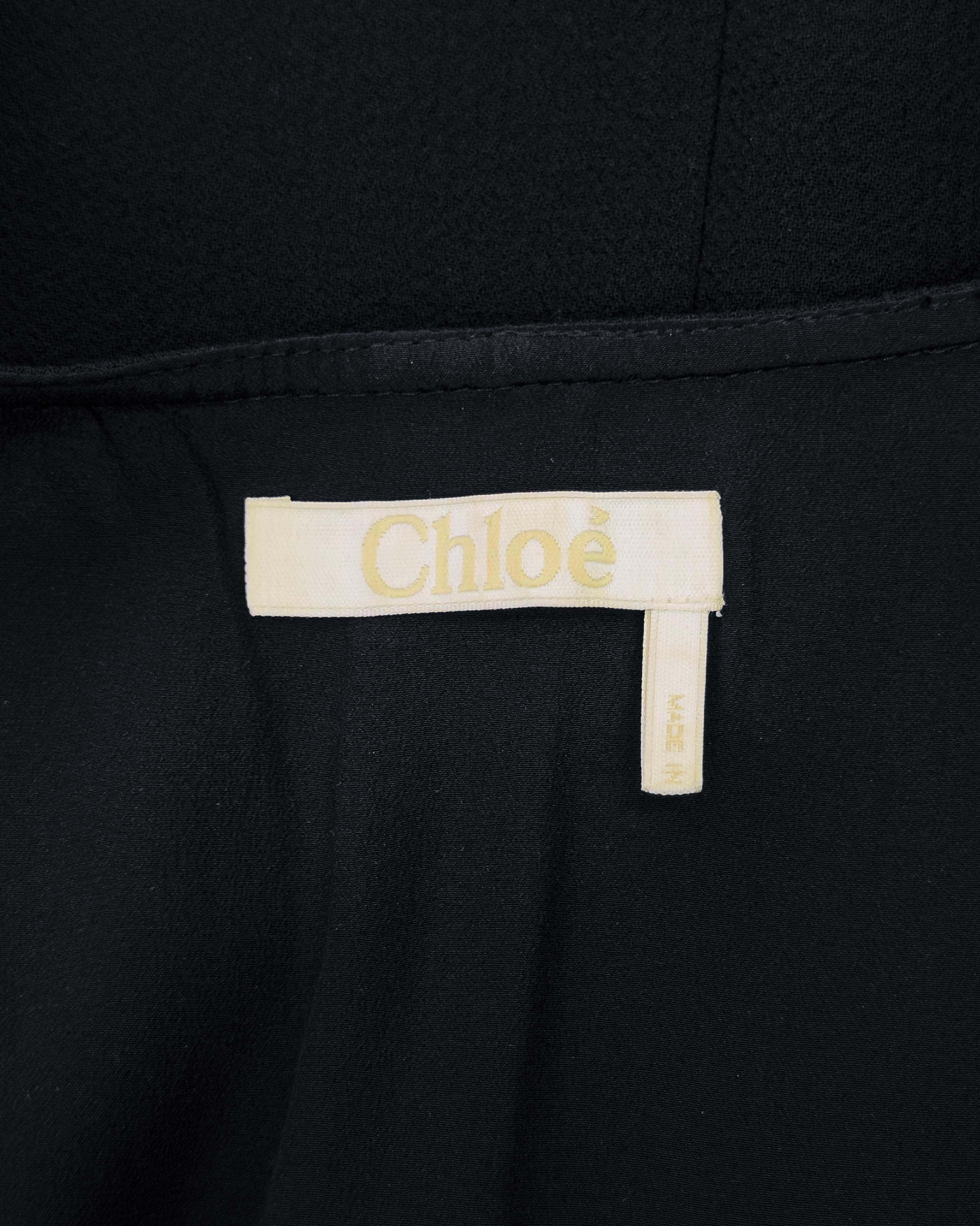 2010 - Chloe, chasuble en laine noire avec boutons sur le devant en vente 1