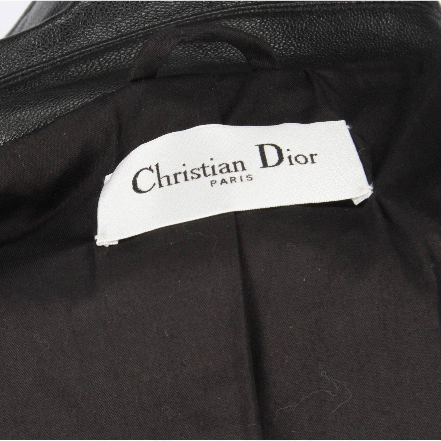 2010s Christian Dior Black Leather Biker Jacket 8
