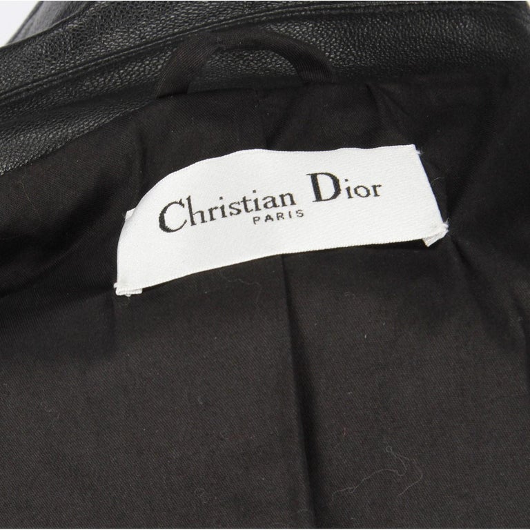 2010s Christian Dior Black Leather Biker Jacket at 1stDibs