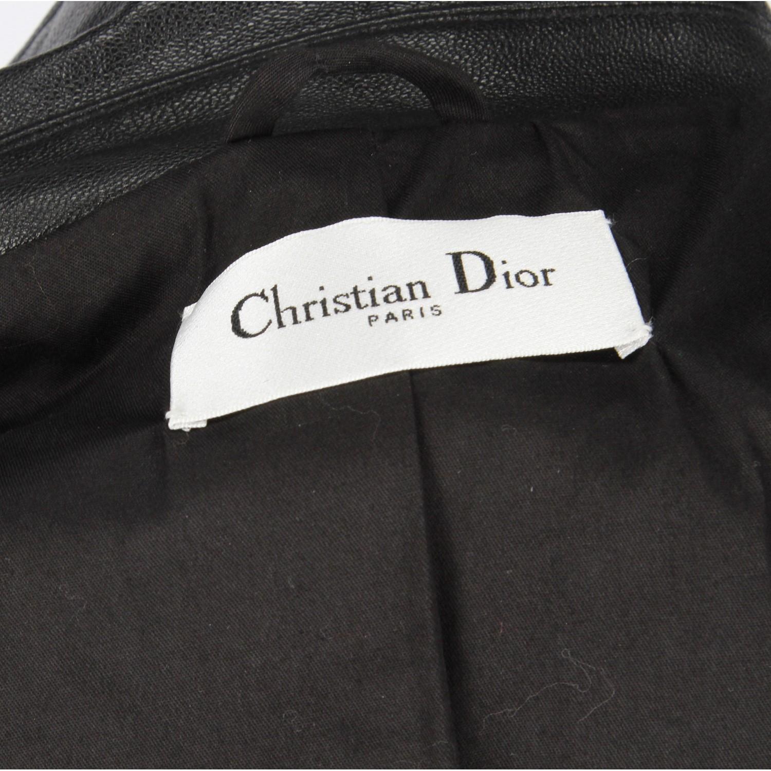 2010s Christian Dior Black Leather Biker Jacket 5