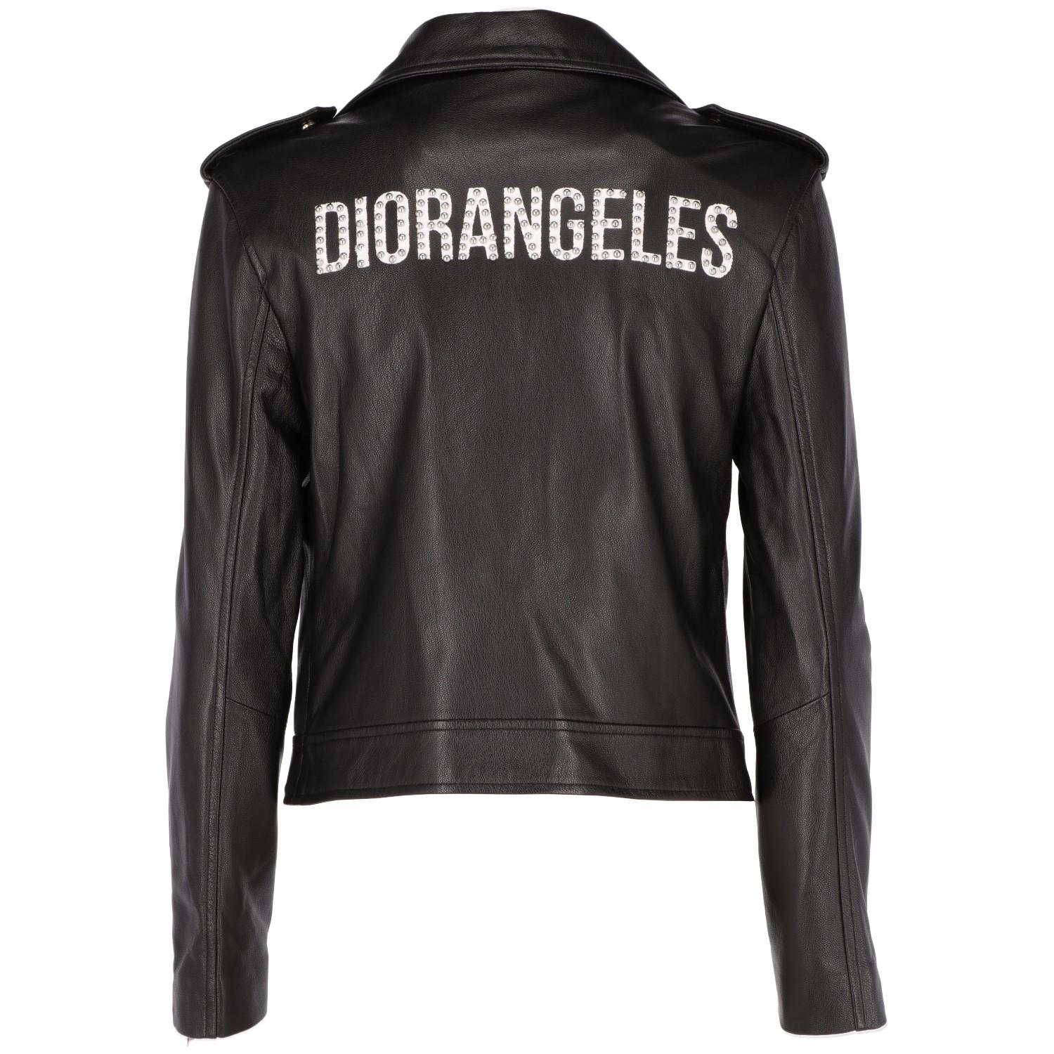 Christian Dior black leather biker jacket. In 100% lamb leather and black lining, the stylish Dior jacket features press buttons with 
