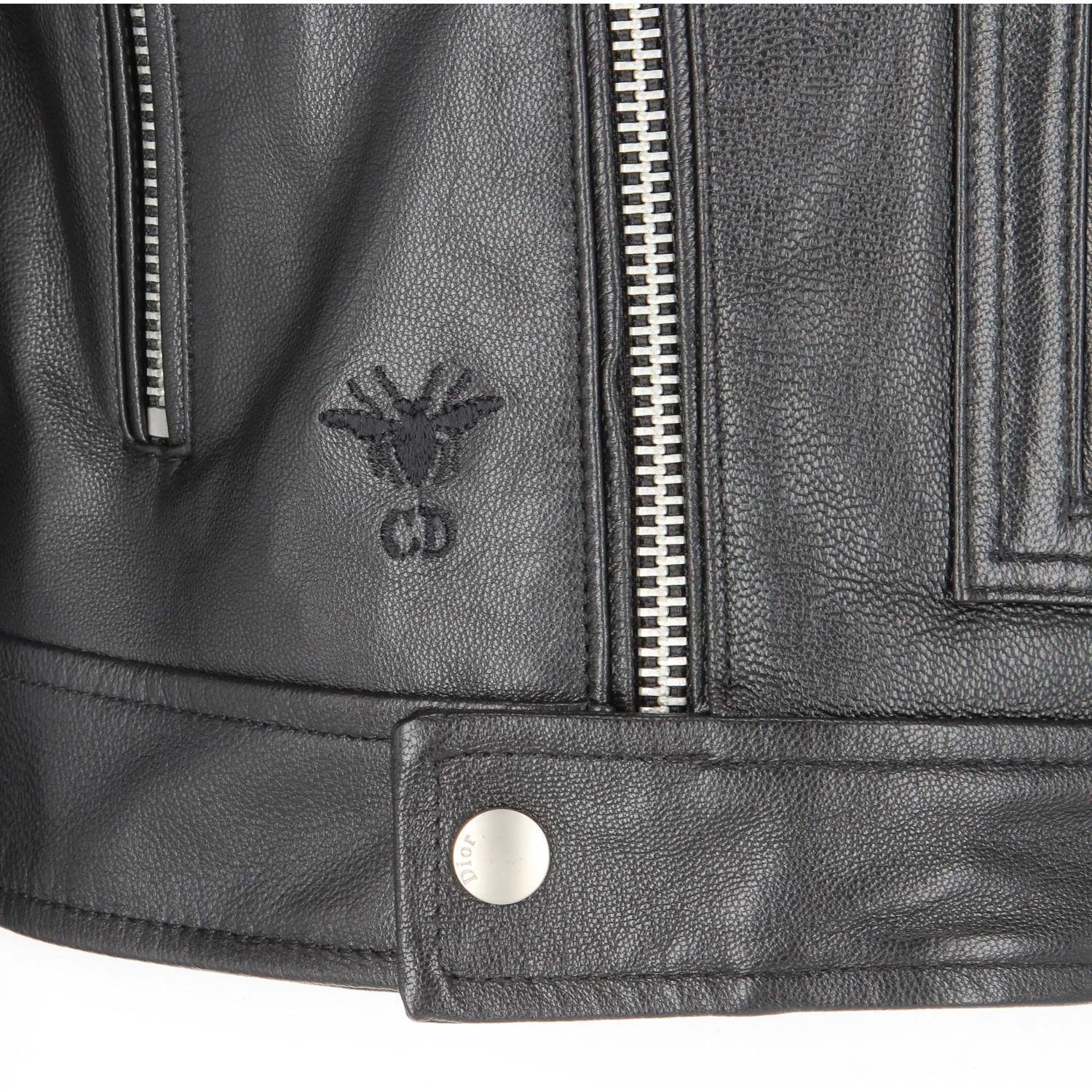 2010s Christian Dior Black Leather Biker Jacket 1
