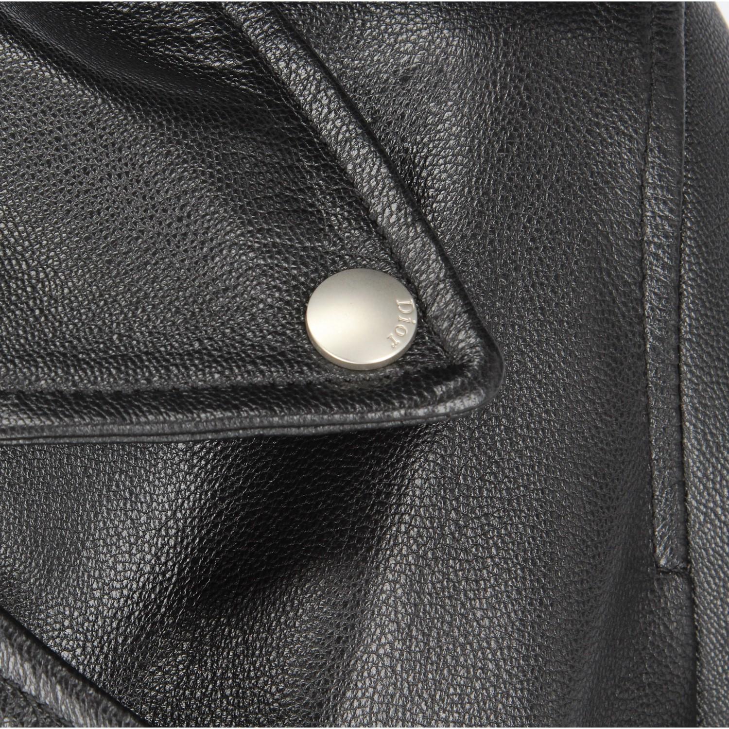 2010s Christian Dior Black Leather Biker Jacket 3