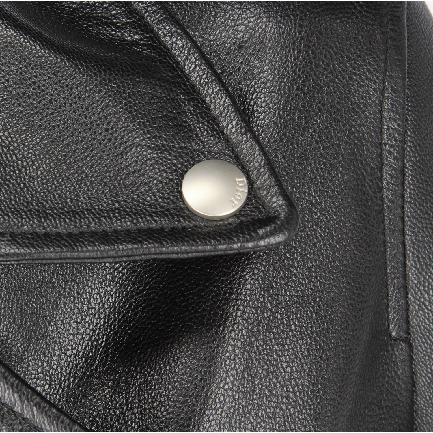 Women's 2010s Christian Dior Black Leather Biker Jacket