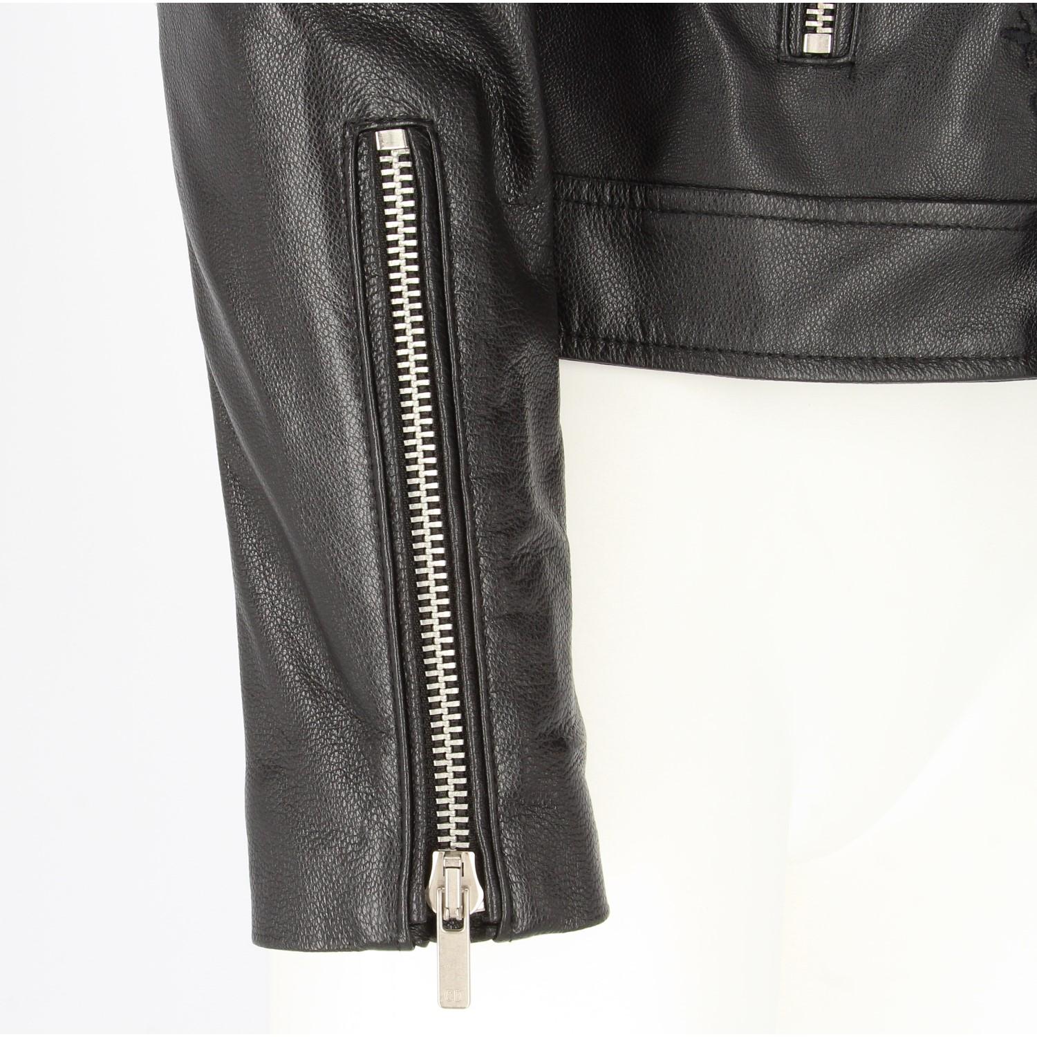 2010s Christian Dior Black Leather Biker Jacket 5